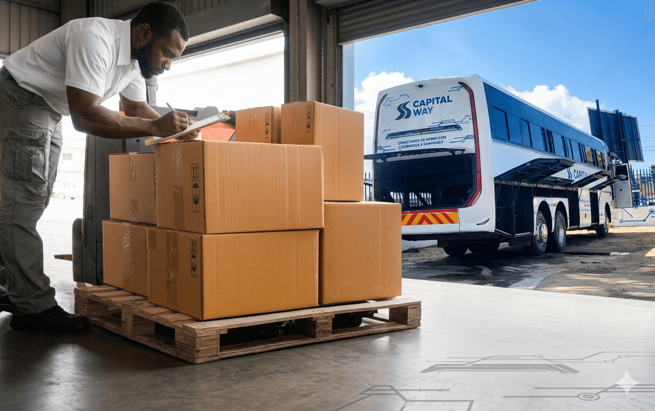 Envio de encomendas Capital Way — receção e registo de cargas